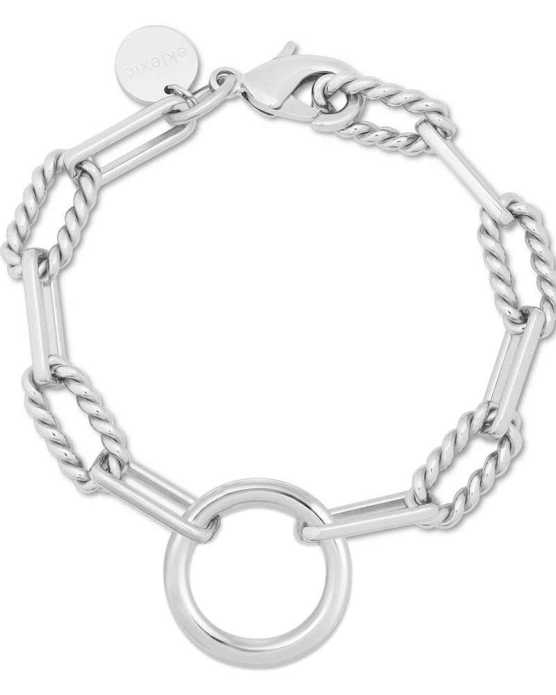 Front of a size 7" Eliza Bracelet 7" Silver in Silver by Eklexic. | dia_product_style_image_id:275183